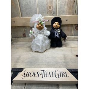 𝅺SET of 2 Pair of Raikes Bears Bob & Carol / Bride & Groom rare collectable